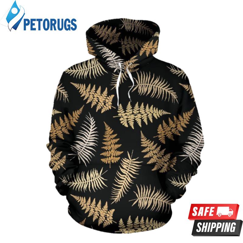 Fern Leave Bright Pattern 3D Hoodie