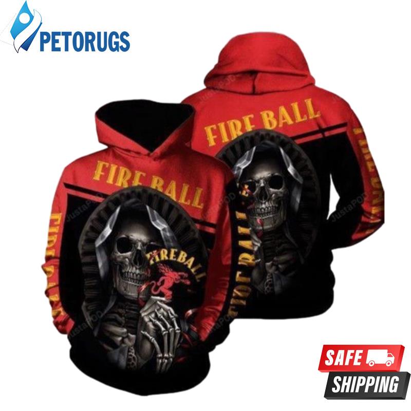 Fireball Skull Head Hold Logo Fireball Fireball 3D Hoodie - Peto Rugs