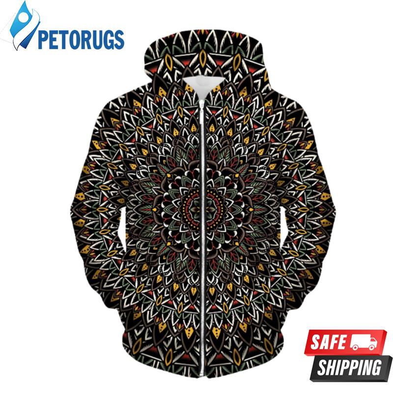 Flower Mandala Up 3D Hoodie