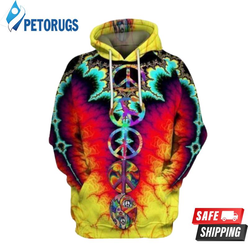 Fractal Peace And Pered Custom Lineman Graphic 3D Hoodie