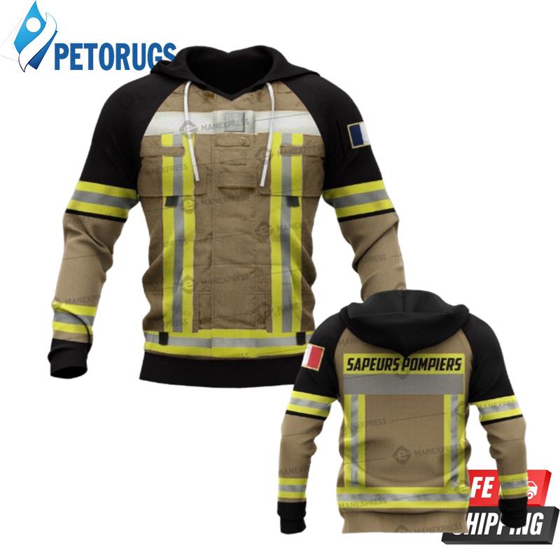 French Firefighter Blue 3D Hoodie