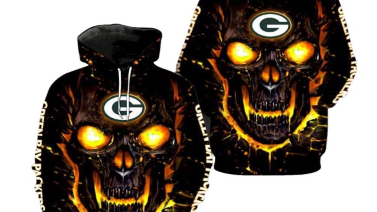 NFL Green Bay Packers Skull Men And Women 3D Hoodie All Over Printed -  T-shirts Low Price