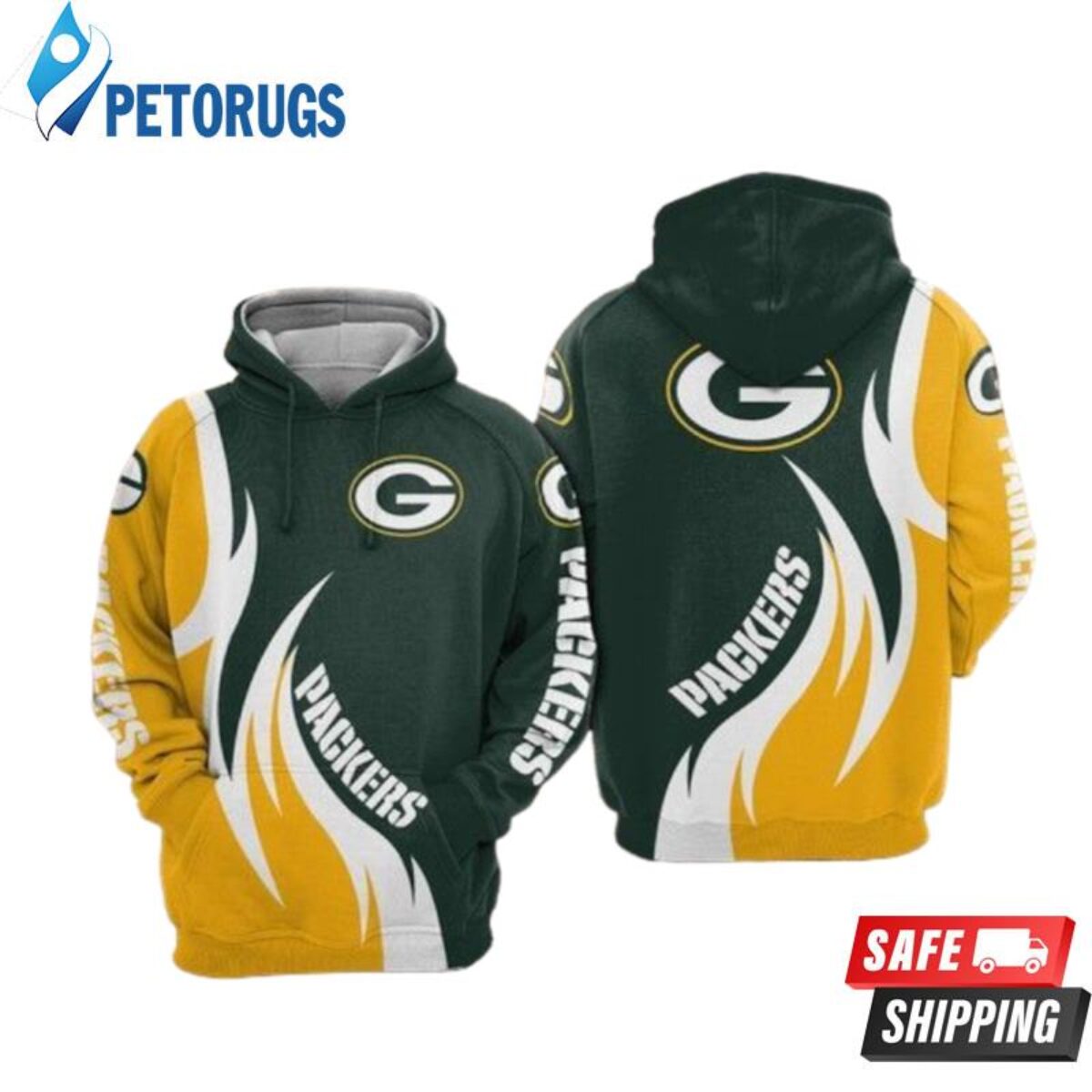 AUTHENTIC] Custom Name Number NFL Green Bay Packers black Printed Hoodie