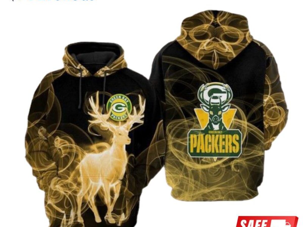 Green Bay Packers Nfl Football Smoke Deer 3D Hoodie Sweatshirt For Fans -  T-shirts Low Price