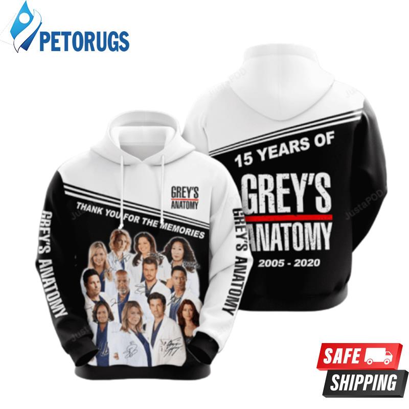 Greys Anatomy Movie Character Anniversary 15 Years 2020 3D Hoodie