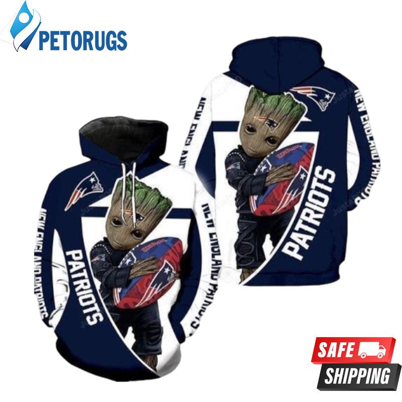 Groot Hugs New England Patriots 3D Hoodie