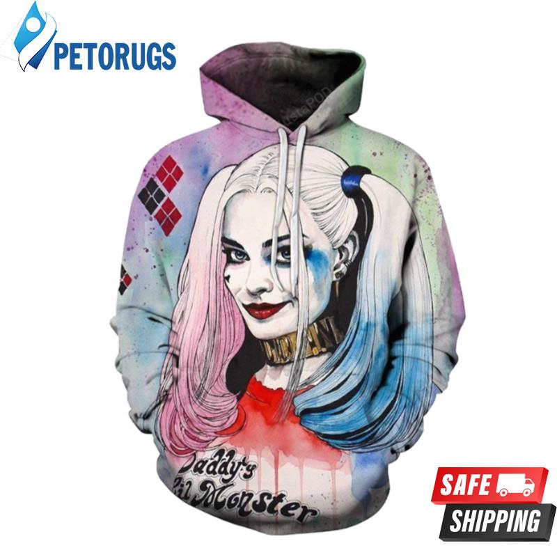 Harlley Quinn S Men Movie Funny Hooded Tracksuits Fashion Novelty Joker Male Coats 3D Hoodie
