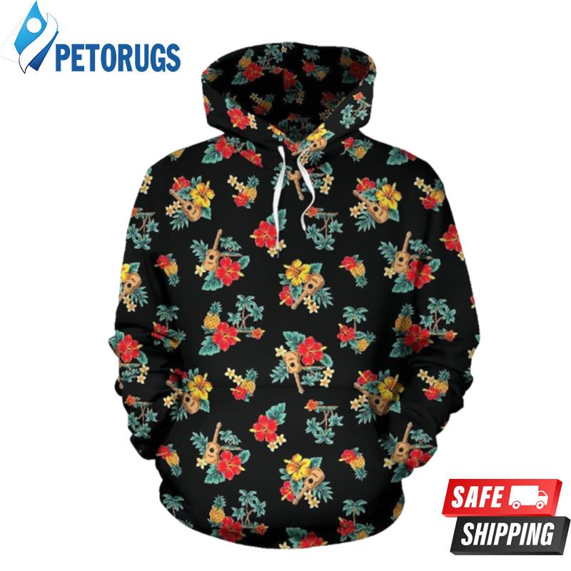 Hawaiian Flower Themed 3D Hoodie