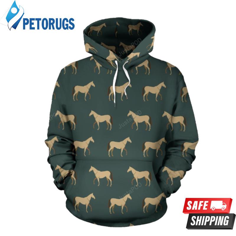 Horse Classic Themed Pattern 3D Hoodie