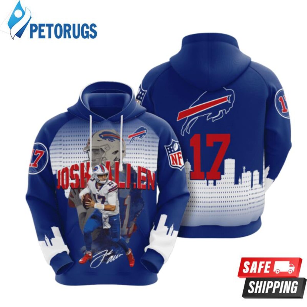 NFL Buffalo Bills Blue 3D Hoodie Zip Hoodie For Men And Women