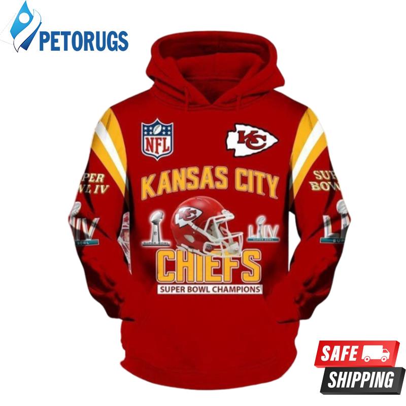 NFL Kansas City Chiefs Red Unisex 3D Hoodie Zip Hoodie For Men And