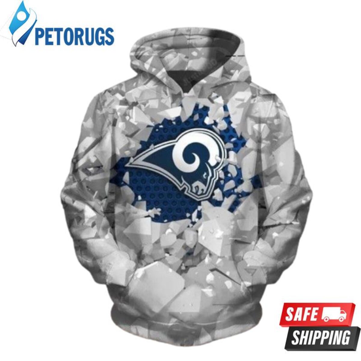 NFL Los Angeles Rams Blue 3D Hoodie Zip Hoodie For Men And Women