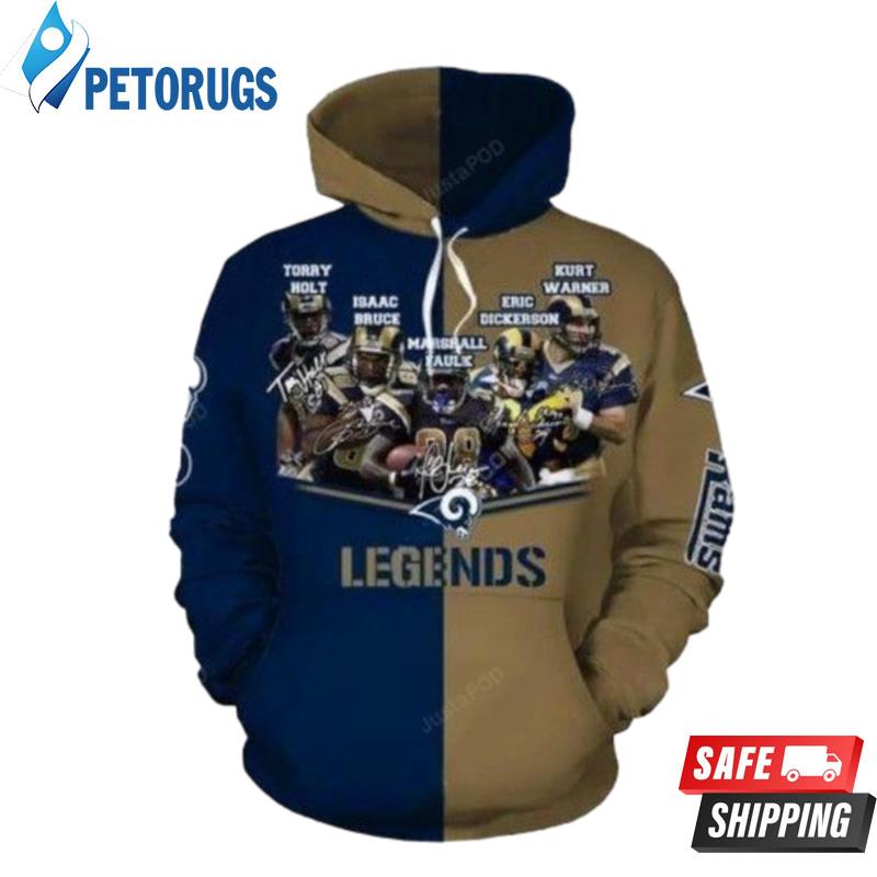 Los Angeles Rams Legends Players Signatures 3D Hoodie