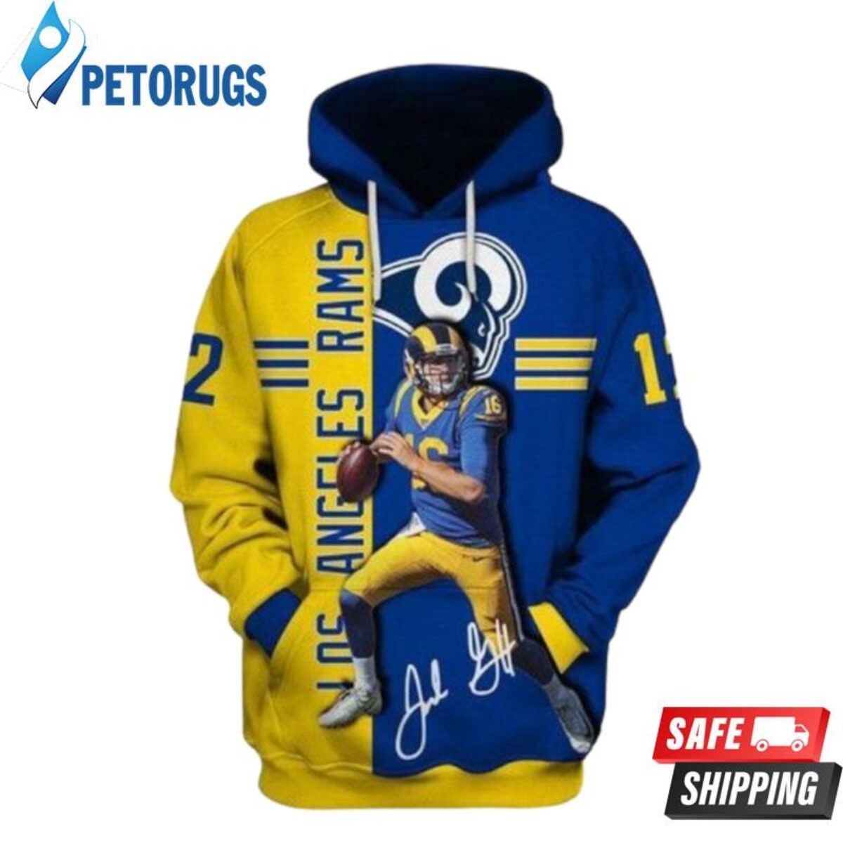 Los Angeles Rams Awesome And Pered Custom Los Angeles Rams Graphic 3D Hoodie  - Peto Rugs