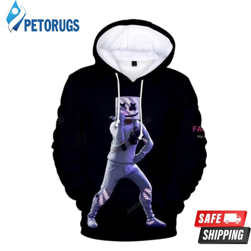 Marshmello Black 3D Hoodie