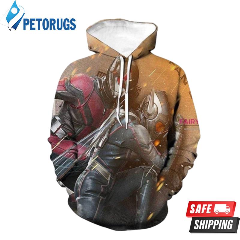 Marvel Hero Ant Man The Wasp Gold 3D Hoodie