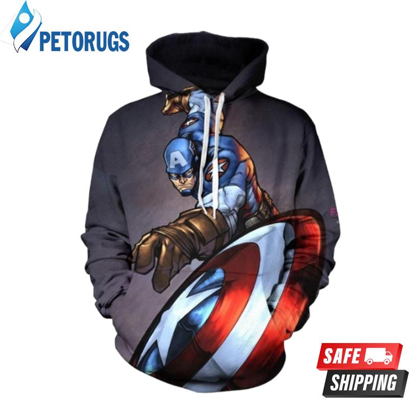 Marvel Hero Captain America Steve Rogers 3D Hoodie