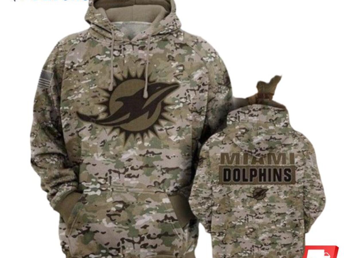 NFL Miami Dolphins Fans Camo Hunting Pattern All Over Printed 3D Shirt