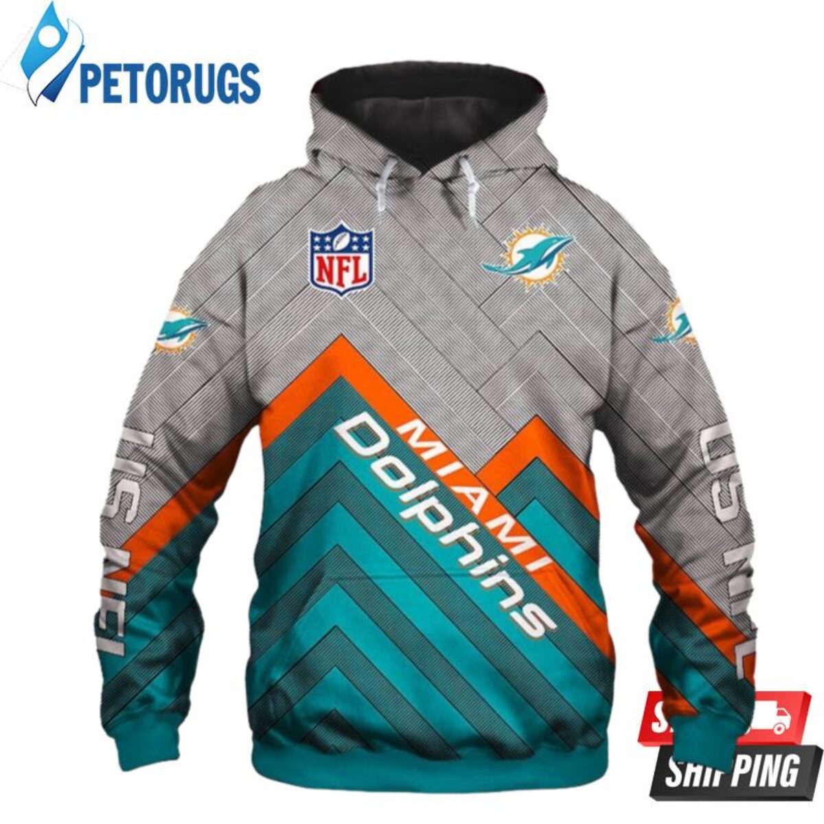 Miami Dolphins NFL American Football Team Cardigan Style 3D Men