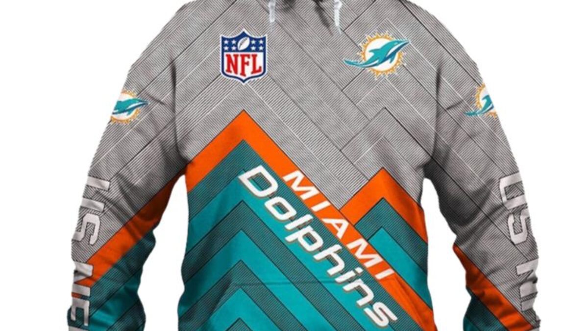 Grey NFL Miami Dolphins sports jumper, sweater, men's branded