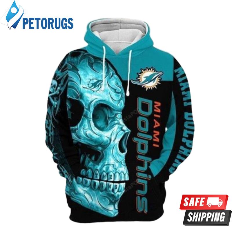 Miami Dolphins Skull 3D Hoodie