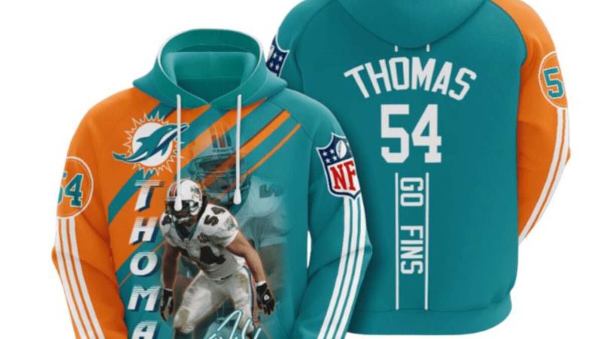 NFL Miami Dolphins Zach Thomas Sweatshirt 3D Hoodie All Over