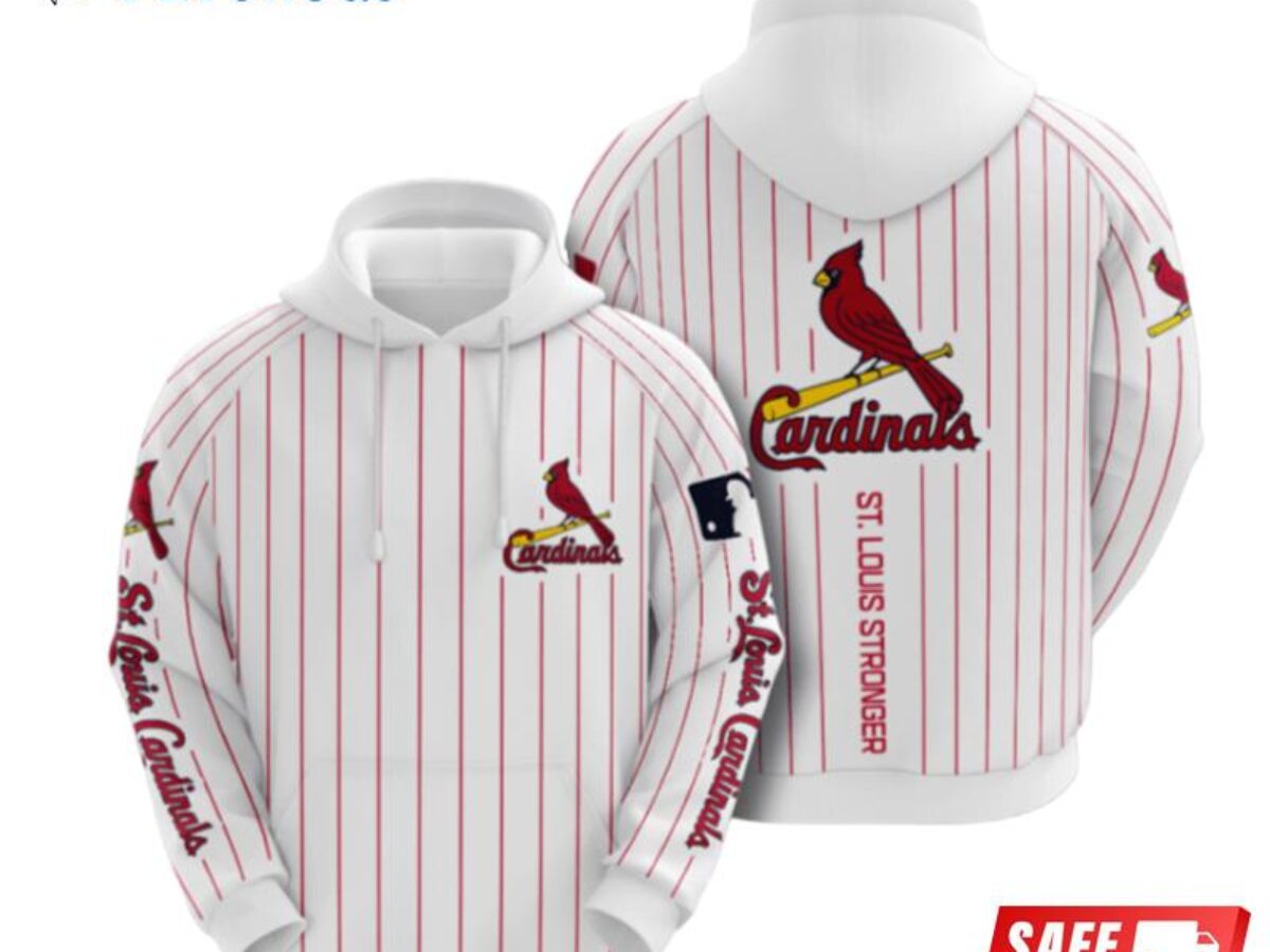 St. Louis Cardinals Hoodie Women Gray Majestic Full Zip Graphic Print Logo