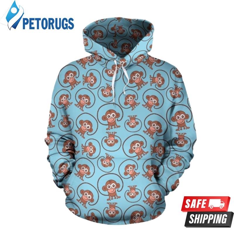 Monkey Cute Themed 3D Hoodie Peto Rugs