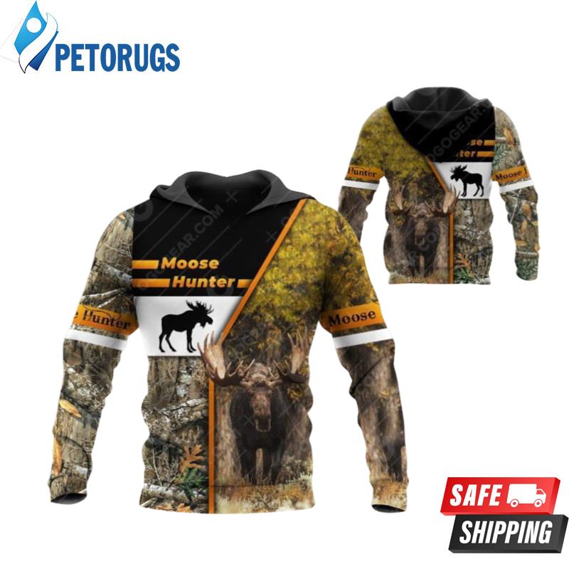 Moose Hunting Ver1 And Pered Custom Graphic 3D Hoodie