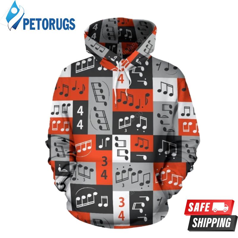 Music Note Themed 3D Hoodie - Peto Rugs