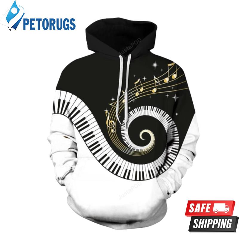 Music Paisley Classical Tracksuit Piano 3D Hoodie