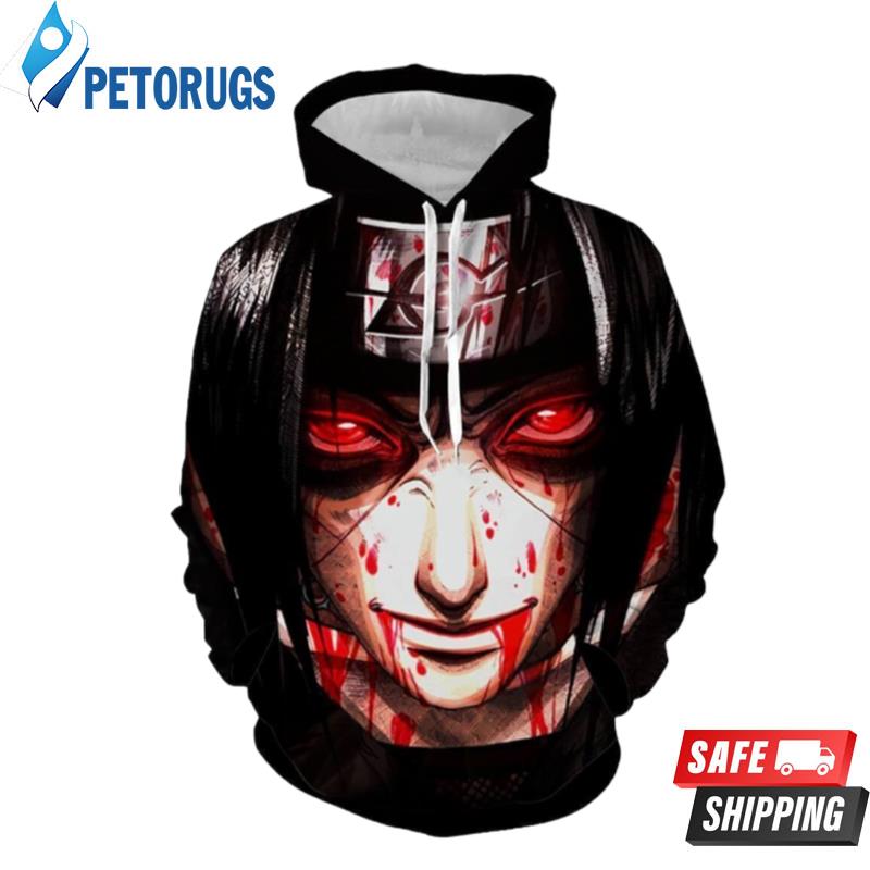 Naruto Itachi Uchiha Blood 3D Hoodie