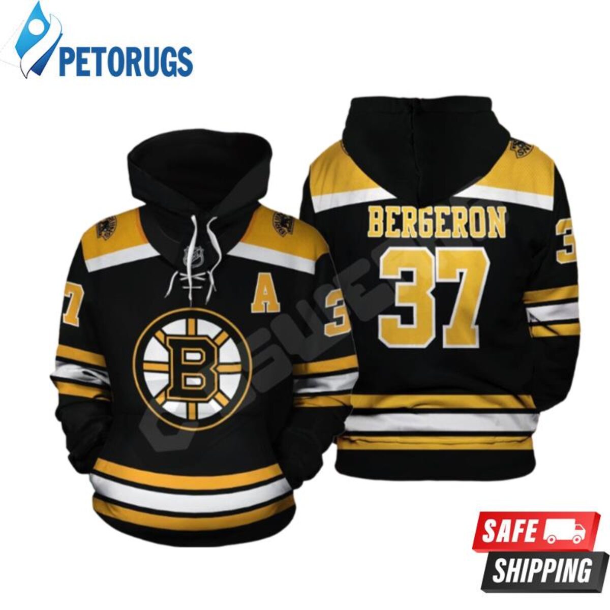 Patrice Bergeron Boston Bruins Hockey Hoodie New Men's Large