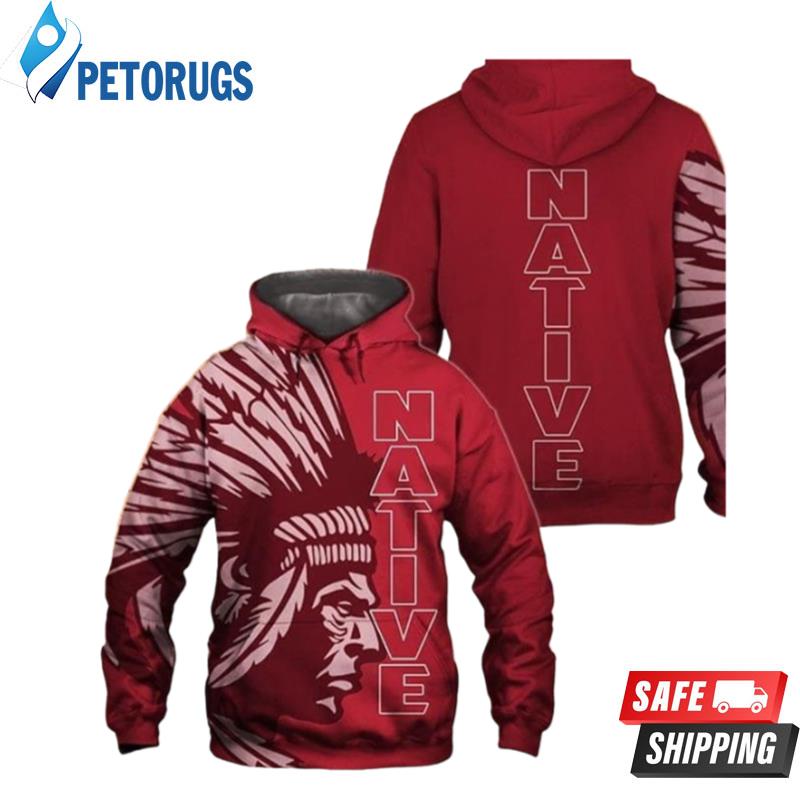 Native American Chief Red 3D Hoodie