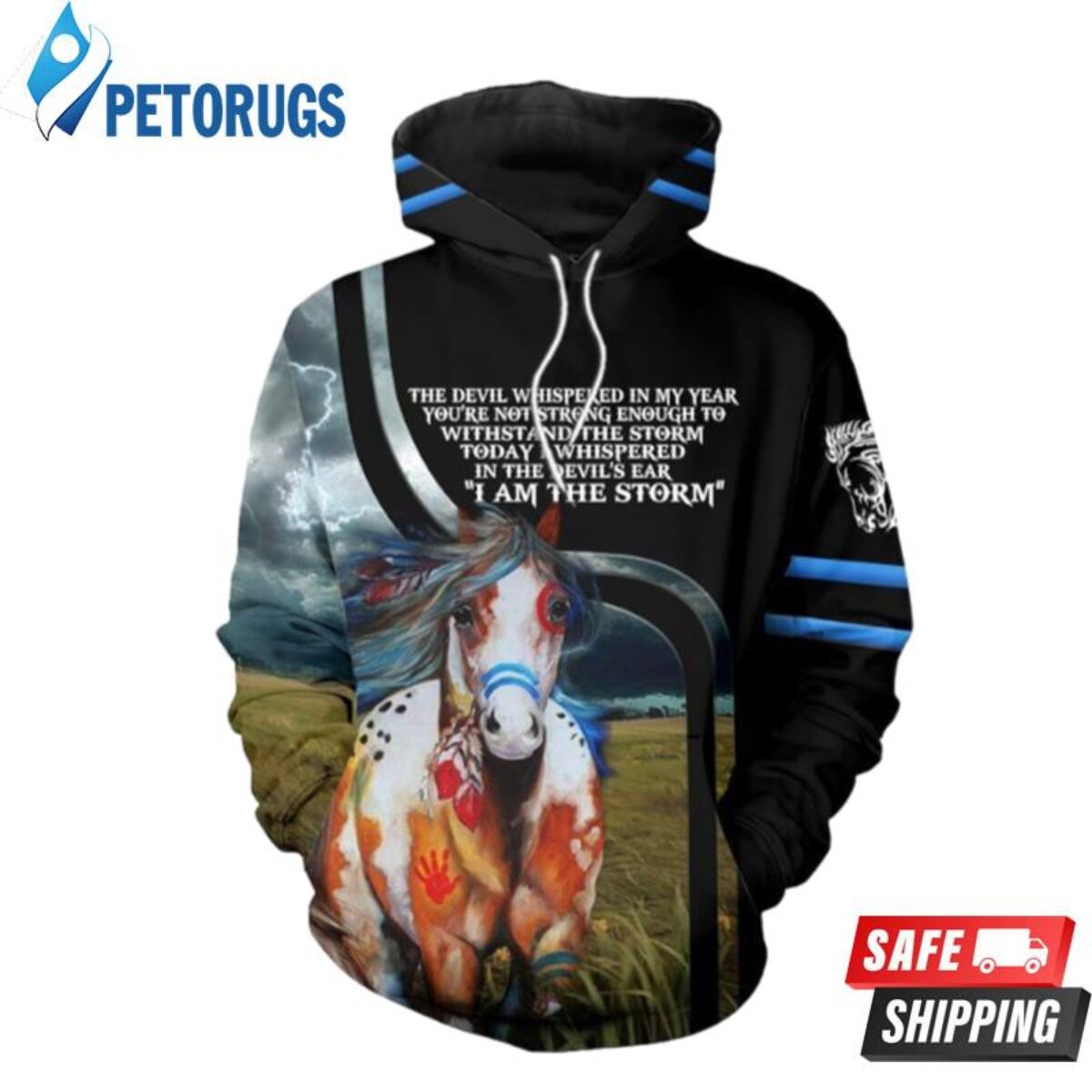 Native American Horse 3D Hoodie - Peto Rugs