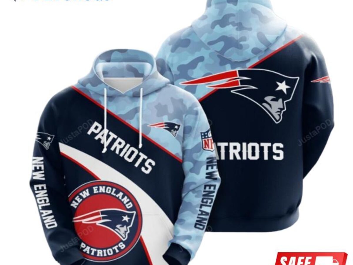 New England Patriots Camo Hoodie Sweatshirt