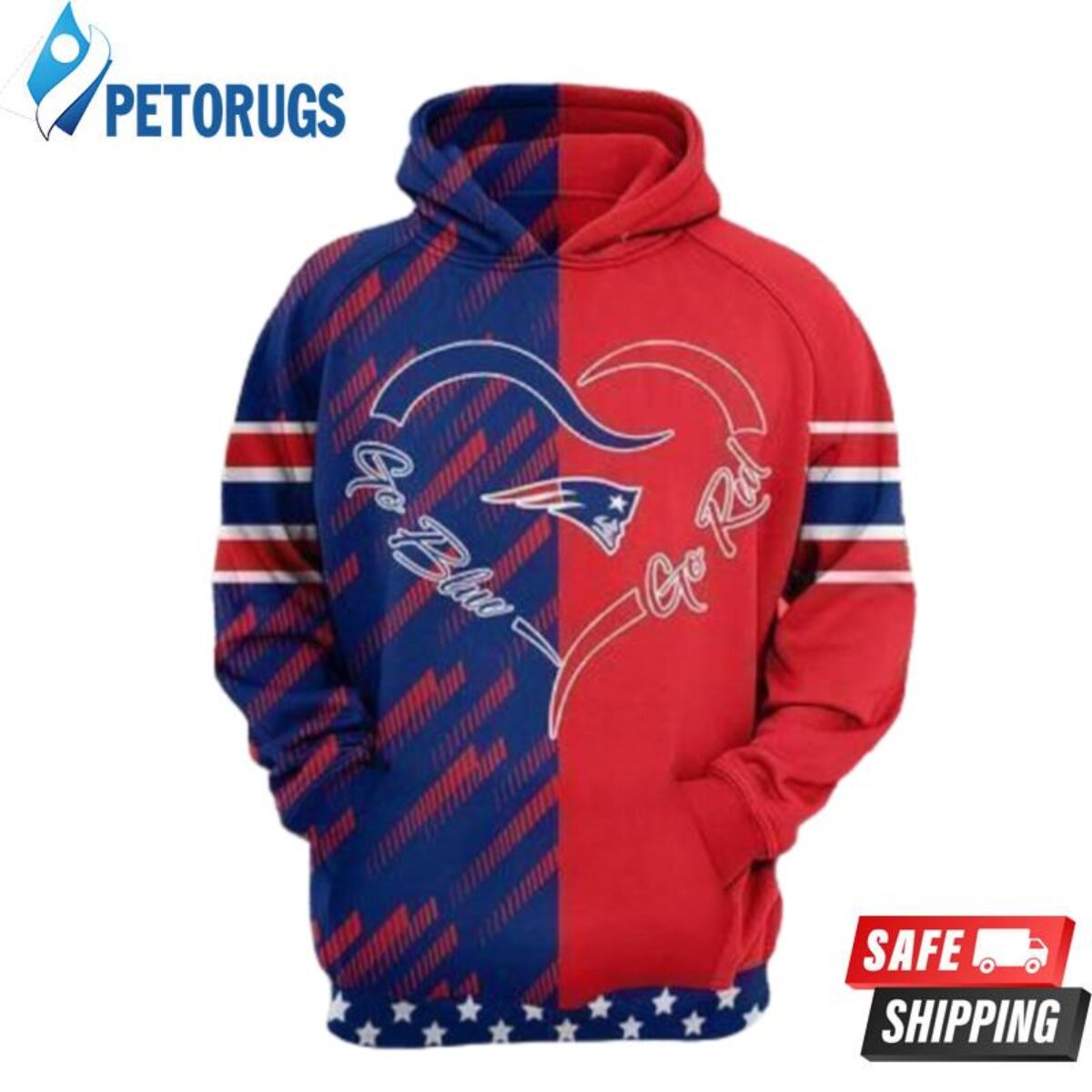 New England Patriots Nfl Football Blue White New England Patriots 3D Hoodie  - Peto Rugs