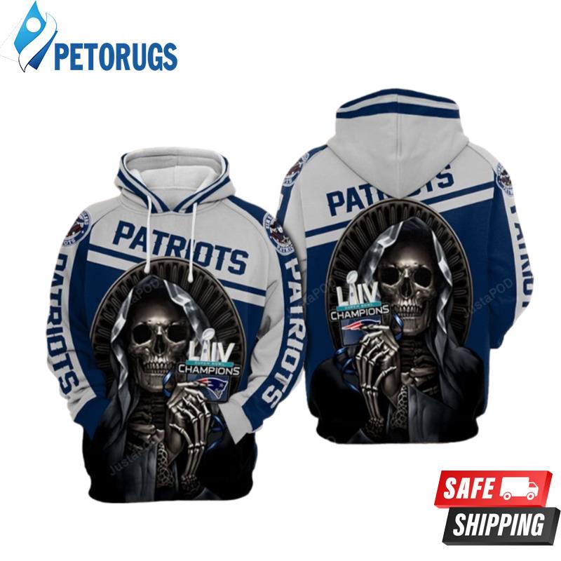 New England Patriots Nfl Football Skull 21607 3D Hoodie - Peto Rugs