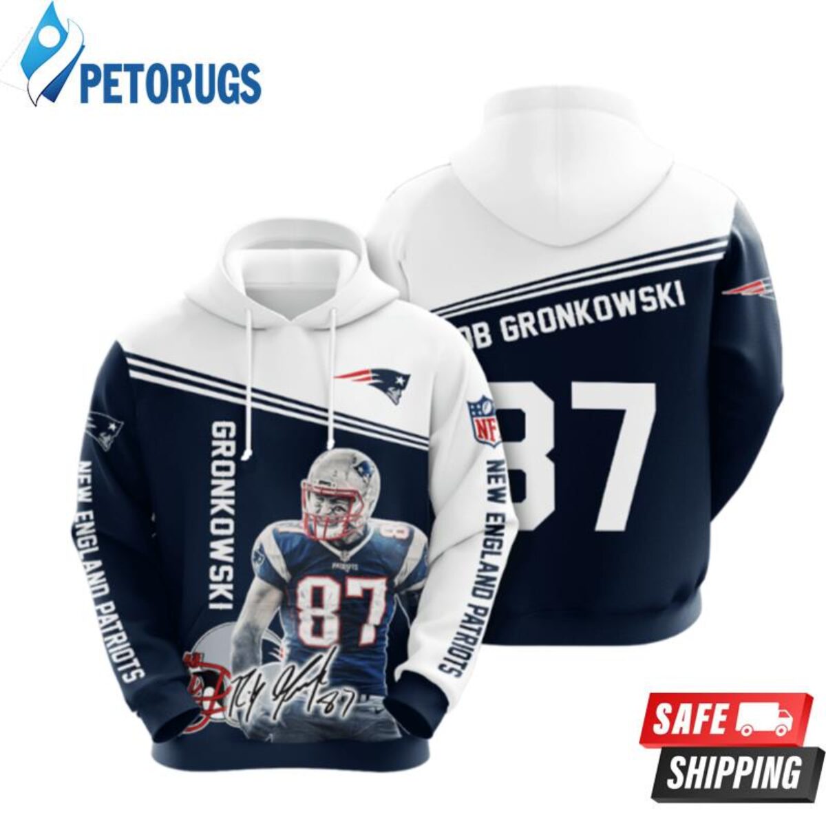 New England Patriots Nfl Skull 3D Hoodie - Peto Rugs