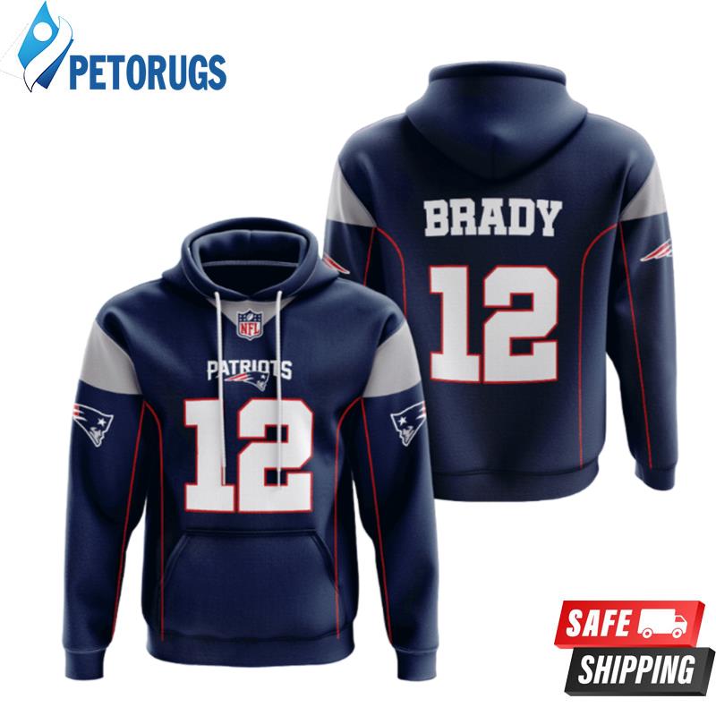 NFL New England Patriots Tom Brady Blue Red 3D Pullover Hoodies