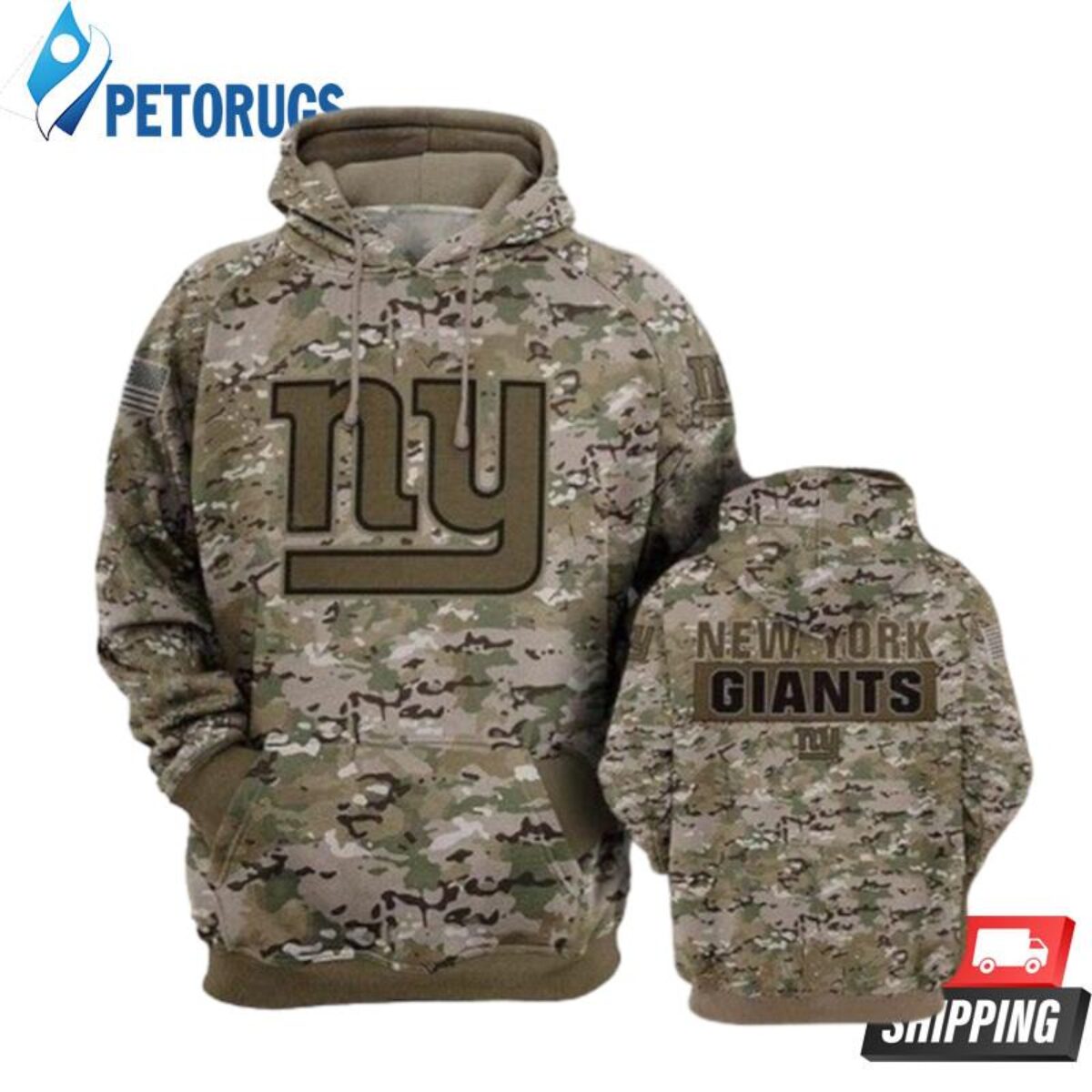 New York Giants Ncaa Football Many Logo New York Giants 3D Hoodie - Peto  Rugs