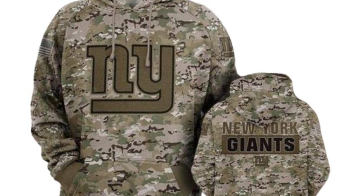 New York Giants NFL Camouflage Blue Hoodie, Zip Hoodie 3D All Over Print  For Fans