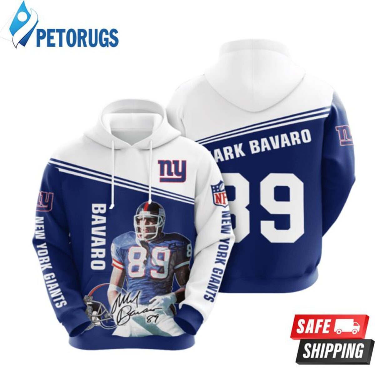 New York Giants Mark Bavaro 89 3D Hoodie - Peto Rugs