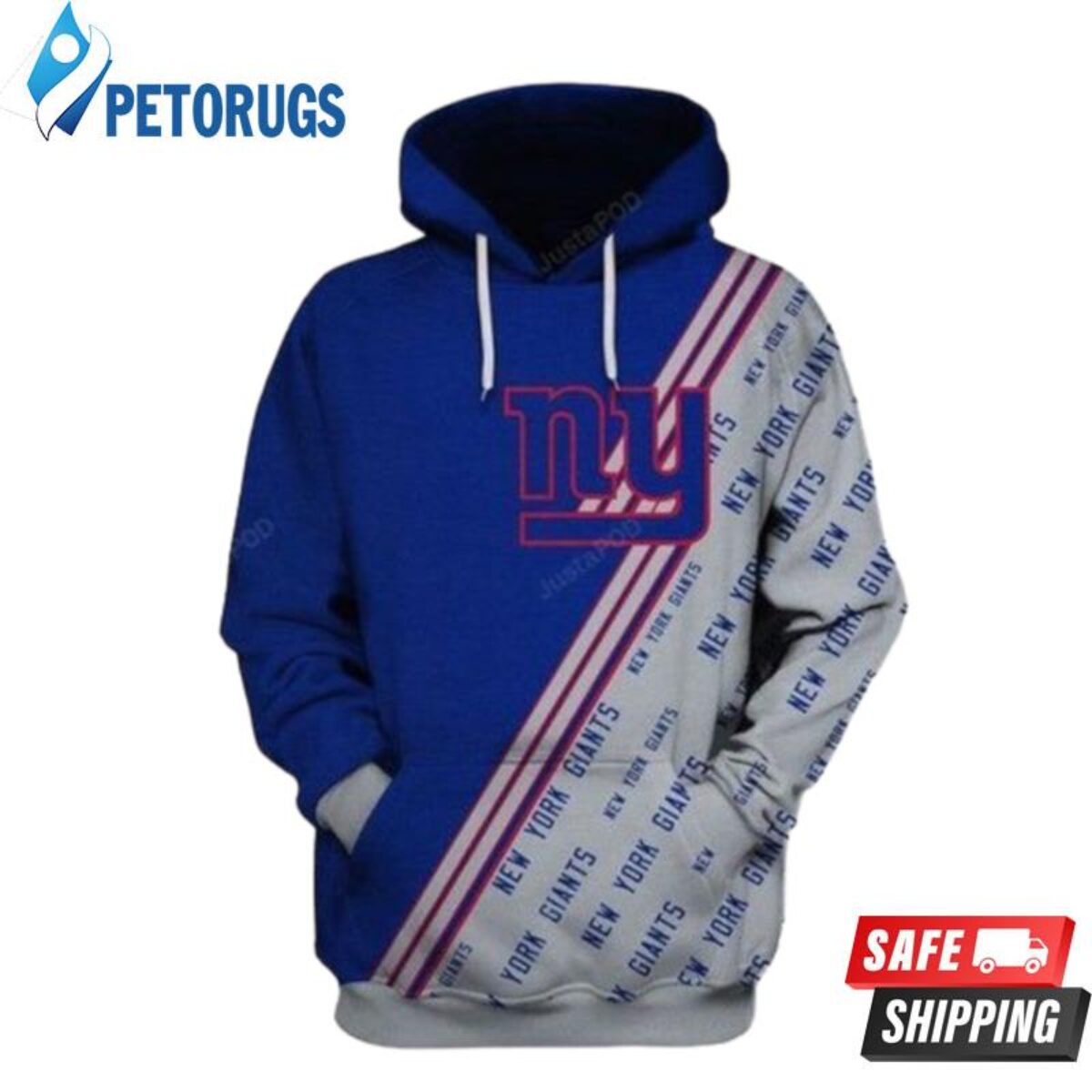 New York NY Giants NFL Blue Hoodie Skull Sweatshirt Youth Size