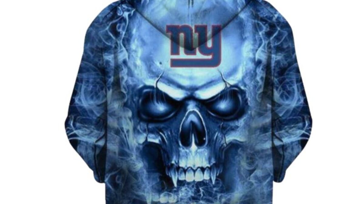 New York Giants Nfl Football Skull 21581 3D Hoodie - Peto Rugs