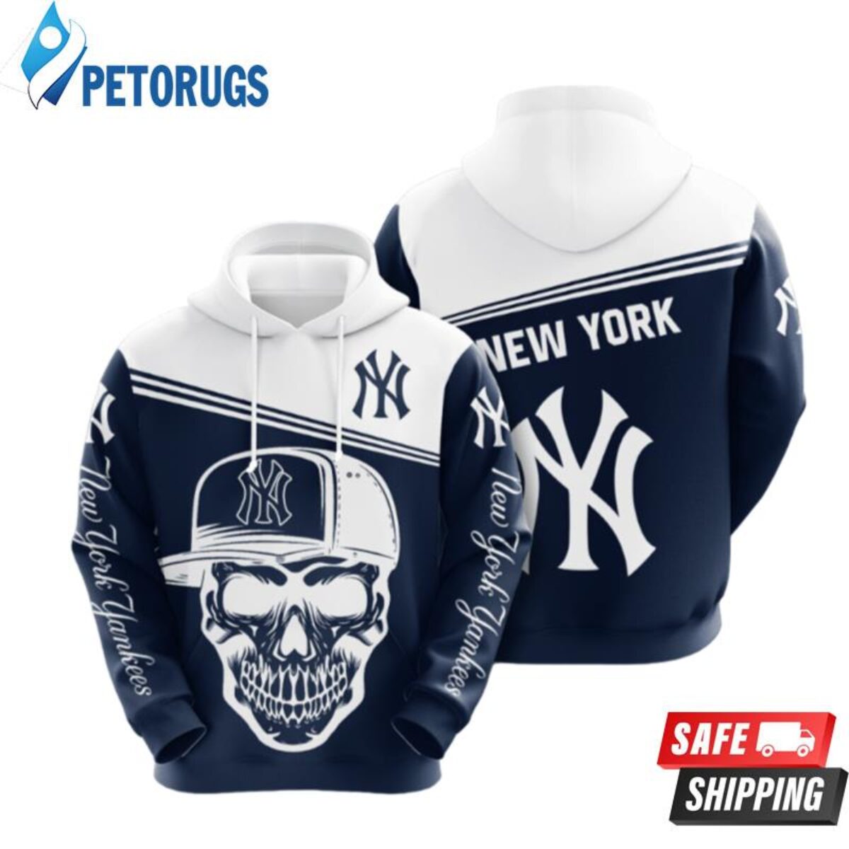 New York Yankees Grateful Dead Skull 3d Printed Gift For New York