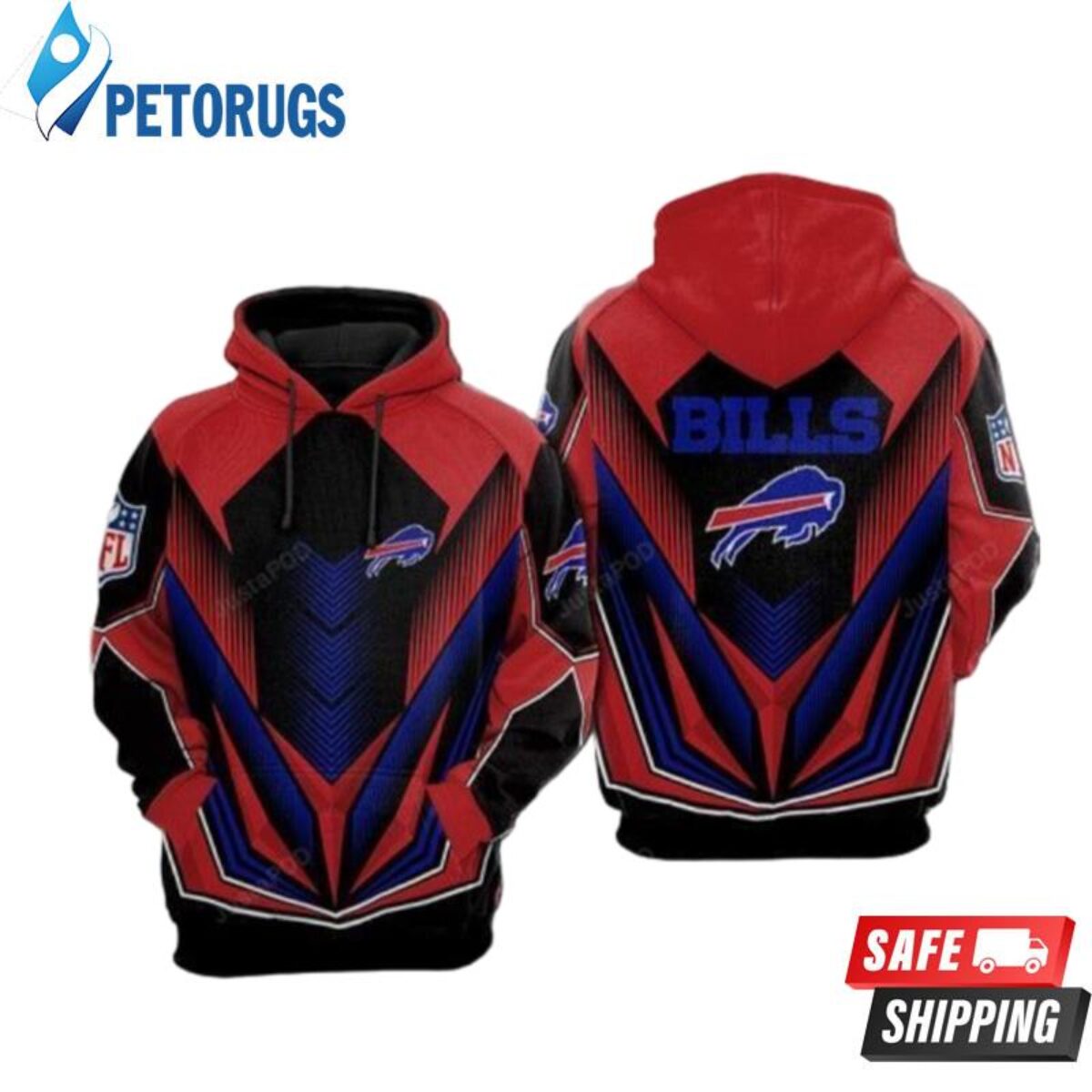 Buffalo Bills 3D Hoodie Pullover Sweatshirt NFL for fans