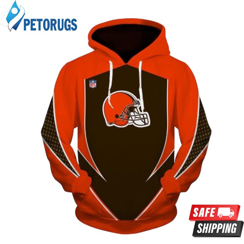Cleveland Browns Skull 3D Hoodie All Over Print Cleveland Browns