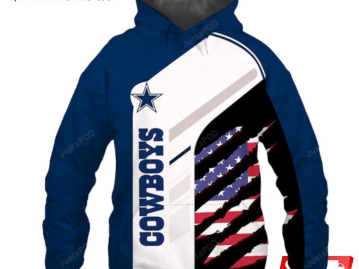 Dallas Cowboys Inside America Flag Full Unisex 3D Hoodie All Over Print -  T-shirts Low Price