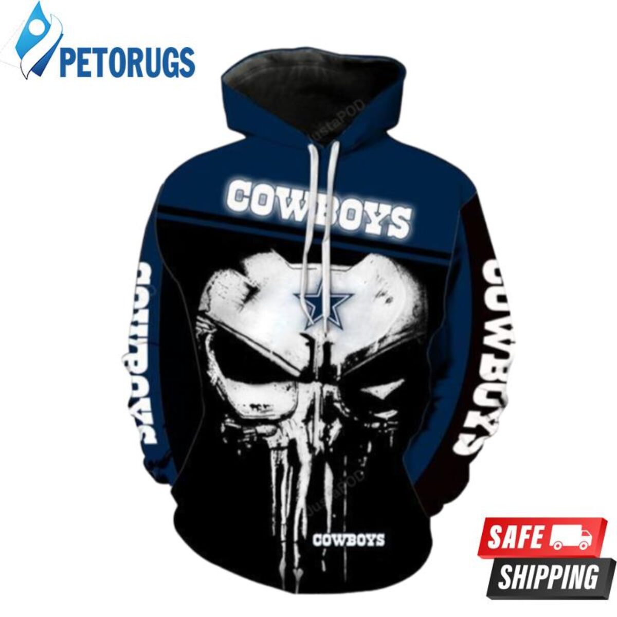 Skull Dallas Cowboys Nfl Men And Women Dallas Cowboys Nfl Dallas Cowboys 3D  Hoodie - Peto Rugs